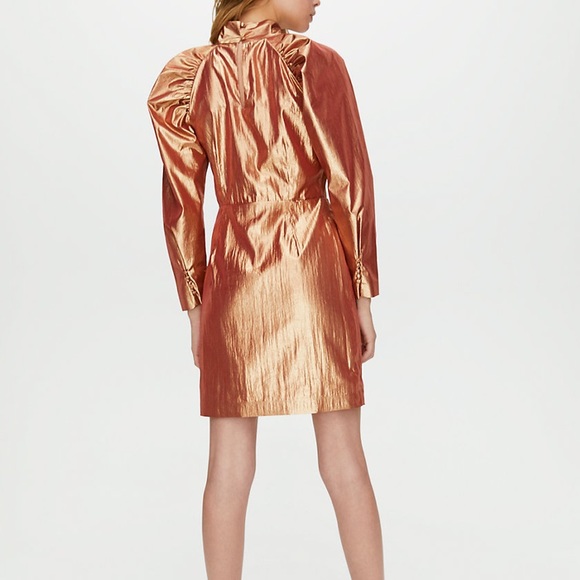 ARITZIA LITTLE MOON SANGRIA DRESS Copper Metallic - Picture 5 of 8
